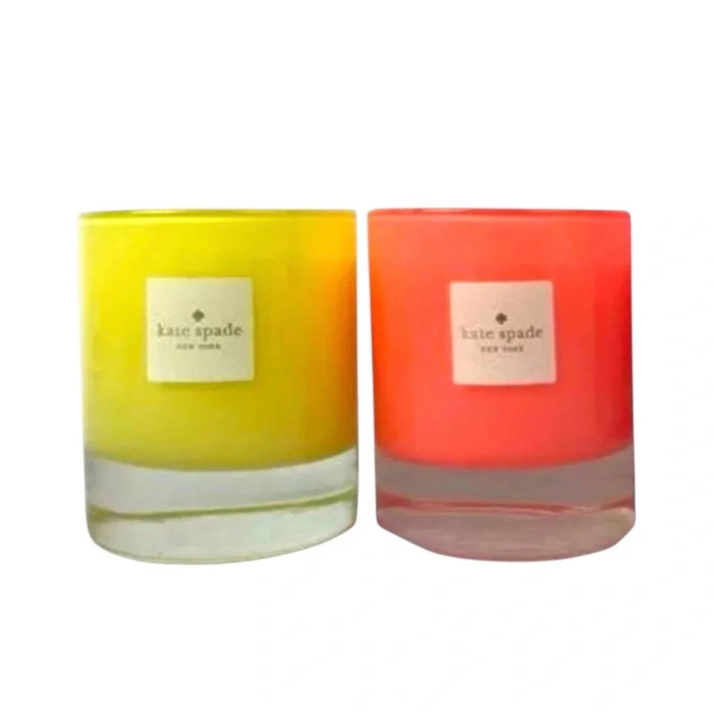 🆕💞Kate Spade “LIVE COLOR FULLY” Scented Candles 2-Piece Set: Gardenia & Lemon